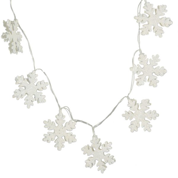 White Glitter Snowflake Light String: LED Hot on Sale