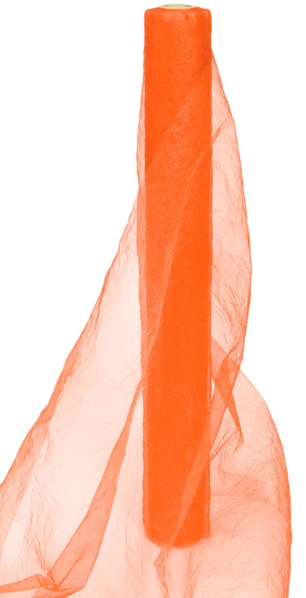 24  Crinkle Sheer Fabric Roll: Orange (10 Yards) For Discount