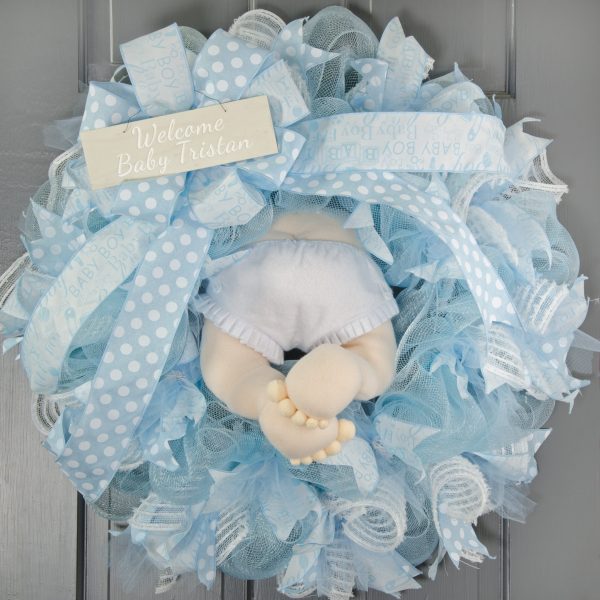 12  Light Skin Baby Bottom Wreath Accent Online now