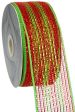 2.5  Poly Deco Mesh Ribbon: Metallic Red Lime Stripe Online