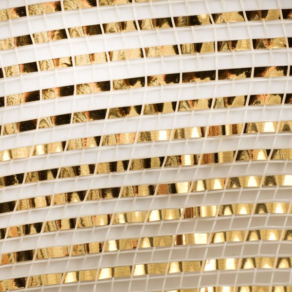 10  Poly Mesh Rolls: Deluxe Wide Cream With Gold Foil Fashion