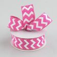 1.5  Canvas Chevron Ribbon: Hot Pink & White (10 Yards) For Cheap