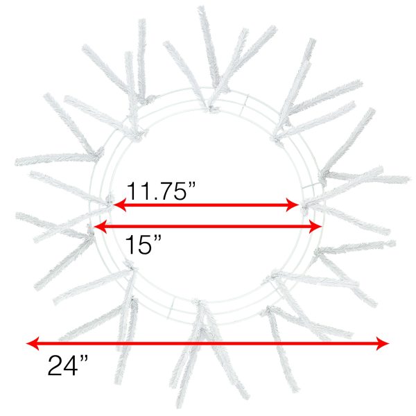 15-24  Tinsel Work Wreath Form: White Online Sale