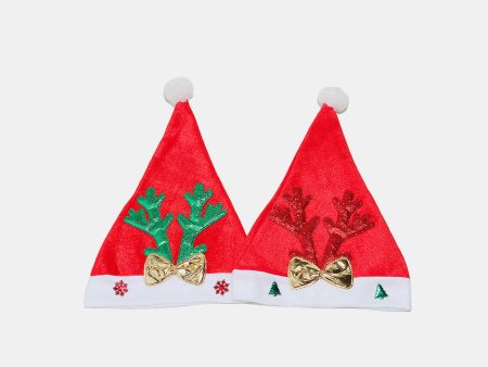 2 Piece Antler Christmas Hat with pompom Supply