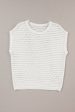 White Hollow Out Knit Cap Sleeve Top For Discount