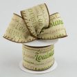 2.5  Canvas Louisiana Print Ribbon (10 yards) Discount