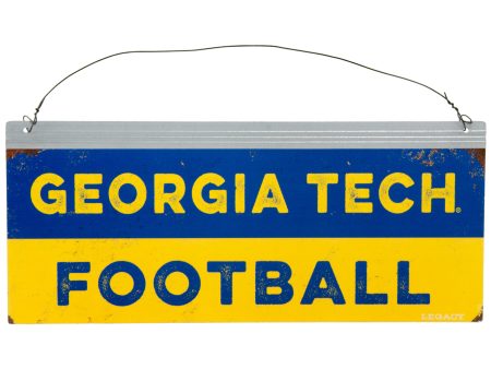 12x5 Collegiate Tin Sign: Georgia Tech Football Online Sale