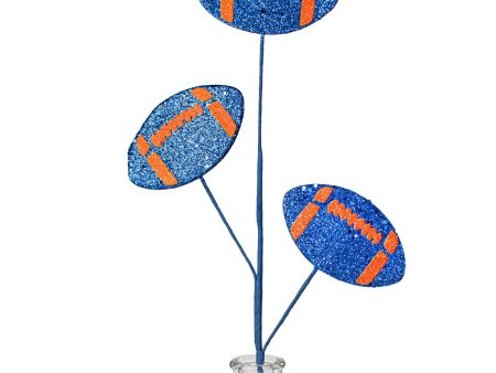 24  Glitter Triple Football Pick: Blue & Orange Online Sale