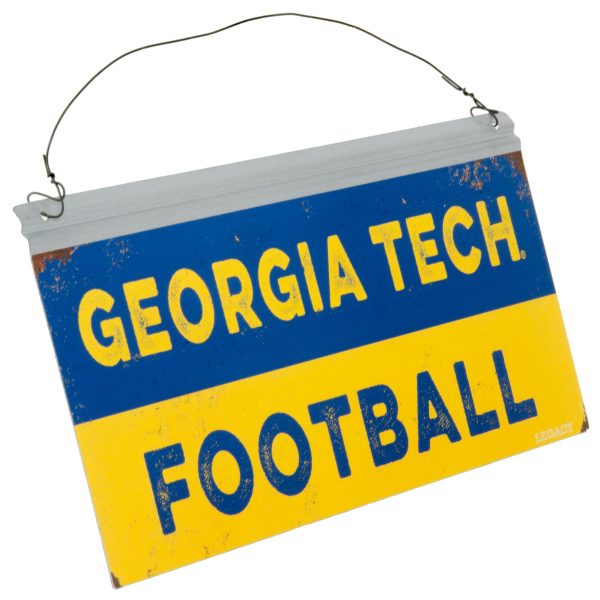 12x5 Collegiate Tin Sign: Georgia Tech Football Online Sale