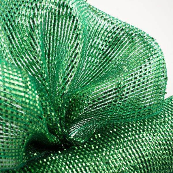 21  Poly Deco Mesh: Deluxe Wide Foil Green Sale