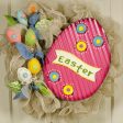 16  Tin Easter Egg Sign: Pink Easter For Cheap