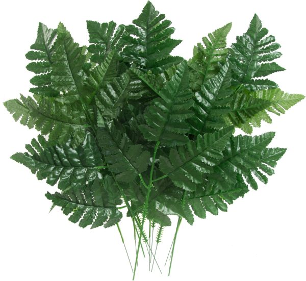 16  Green Leather Leaf Fern Picks (12) For Discount