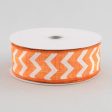 1.5  Canvas Chevron Ribbon: Orange & White (10 Yards) Hot on Sale