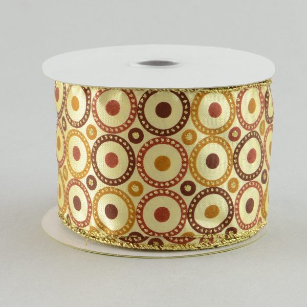 2.5  Harvest Dots & Circles Ribbon (10 Yards) Online