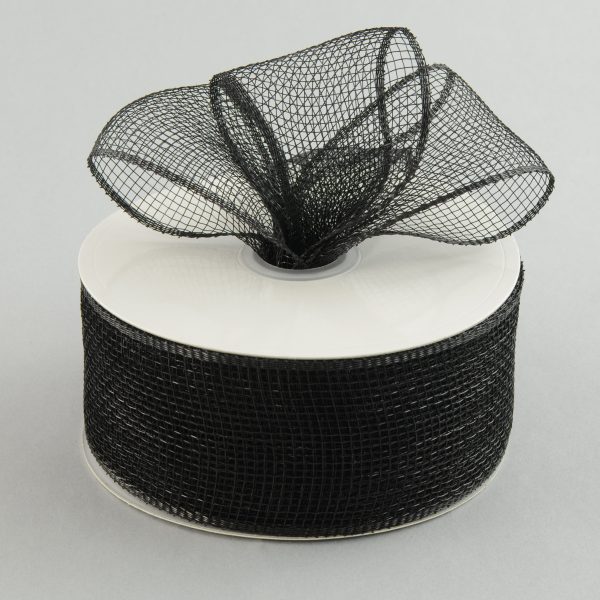 2.5  Poly Deco Mesh Ribbon: Black Hot on Sale