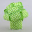 2.5  Quatrefoil Ribbon: Lime Green & White (10 Yards) Online