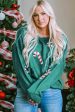 Green Sequined Candy Canes Gingerbread Man Sweater Cheap