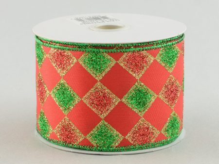 2.5  Harlequin Diamonds Red Gold Green (10 Yards) Online