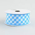 1.5  Sky Blue and White Check Ribbon (10 Yards) Sale