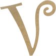 14  Decorative Wooden Curly Letter: V on Sale