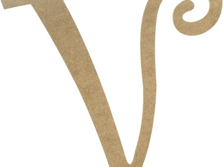 14  Decorative Wooden Curly Letter: V on Sale