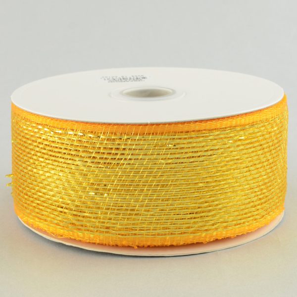 2.5  Poly Deco Mesh Ribbon: Metallic Gold For Discount