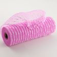 10  Snowball Deco Mesh: Pink & White (10 Yards) Hot on Sale