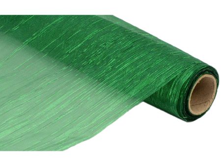 17  Crinkle Fabric Roll: Metallic Emerald Green (5 Yards) Hot on Sale