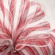 21  Poly Deco Mesh: Red & White Stripe on Sale