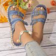 Denim Open Toe Buckle Sandals Cheap