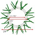 15-24  Tinsel Work Wreath Form: Metallic Green Online Hot Sale