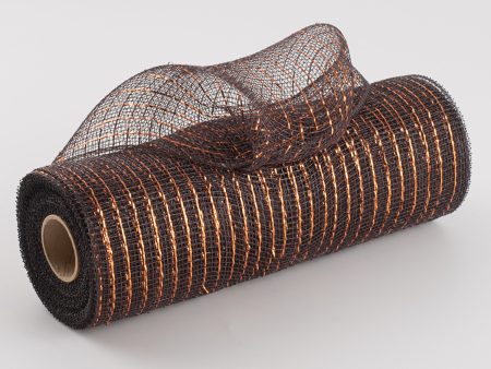 10  Poly Deco Mesh: Metallic Chocolate Copper For Cheap