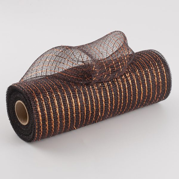 10  Poly Deco Mesh: Metallic Chocolate Copper For Cheap