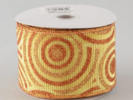 2.5  Copper Swirls Ribbon (10 Yards) Online now