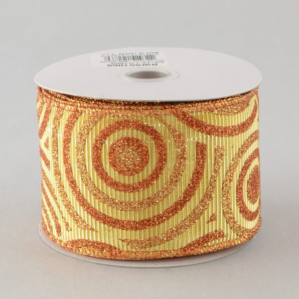 2.5  Copper Swirls Ribbon (10 Yards) Online now