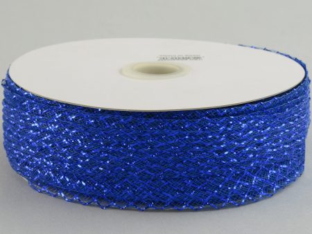 1.5  Deco Flex Mesh Ribbon: Metallic Royal Blue (30 Yards) Hot on Sale