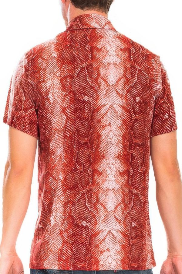 Red Snake Button Down Shirt Cheap