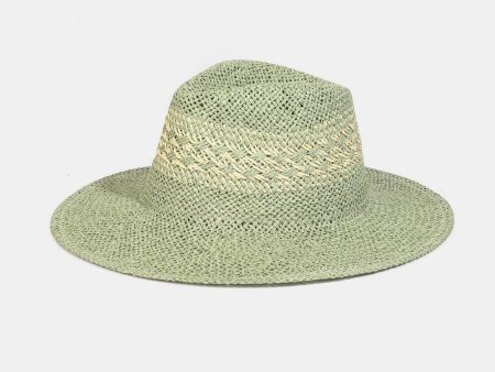 Fame Contrast Wide Brim Straw Hat For Cheap