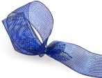 2.5  Poly Deco Mesh Ribbon: Metallic Navy Royal Sale