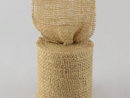 4  Burlap Ribbon: Natural (10 Yards) Online Hot Sale