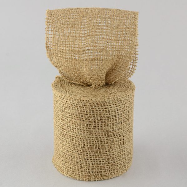 4  Burlap Ribbon: Natural (10 Yards) Online Hot Sale