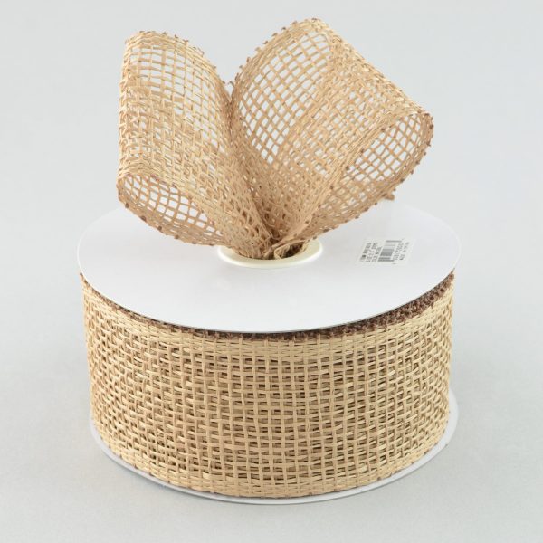 2.5  Poly Burlap Mesh Ribbon: Natural Brown (20 Yards) Online