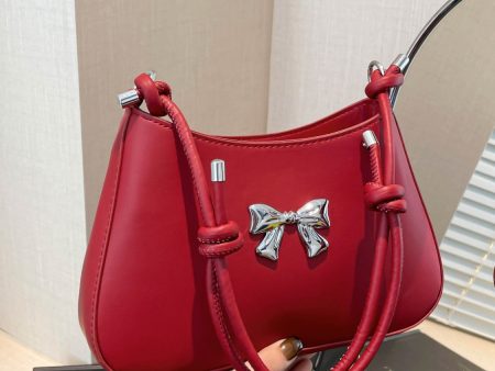 Bow PU Leather Knotted Strap Handbag For Discount