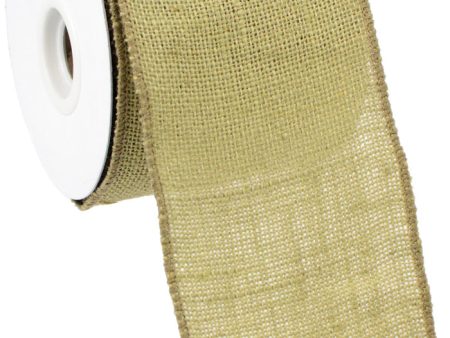 4  Wired Edge Burlap Ribbon: Natural (10 Yards) on Sale