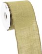 4  Wired Edge Burlap Ribbon: Natural (10 Yards) on Sale