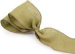 4  Wired Edge Burlap Ribbon: Natural (10 Yards) on Sale