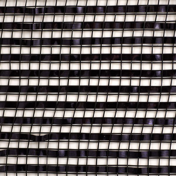 21  Poly Deco Mesh: Deluxe Wide Foil Metallic Black For Cheap