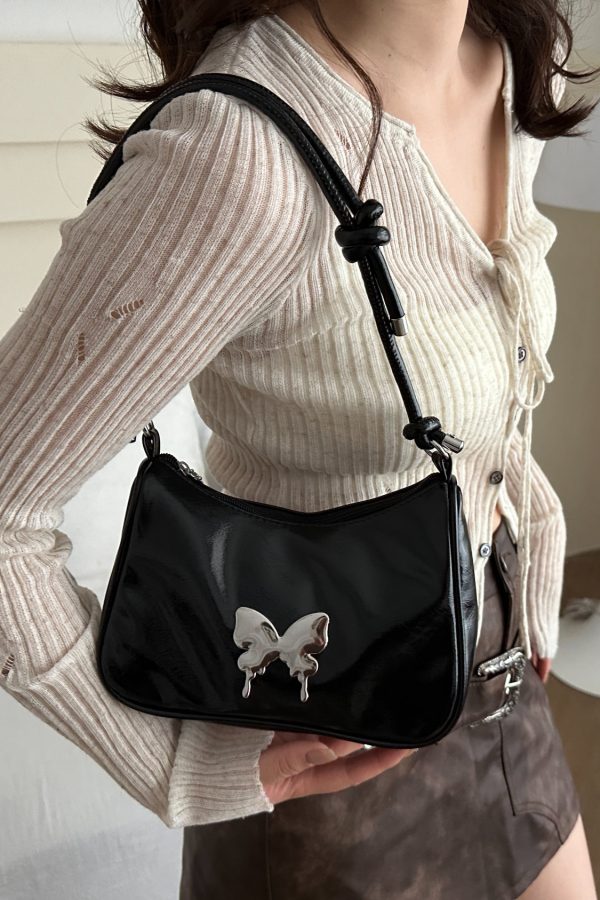 Butterfly PU Leather Knotted Strap Shoulder Bag Online