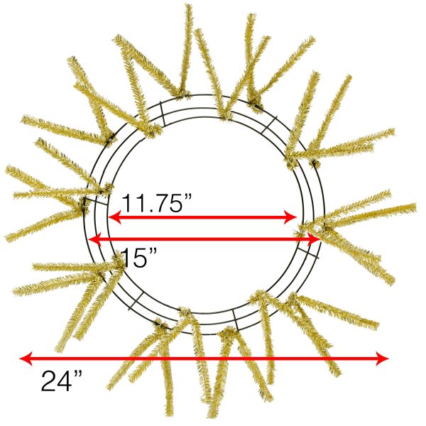 15-24  Tinsel Work Wreath Form: Metallic Gold For Sale