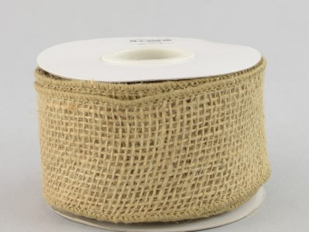 2.5  Wired Loose Weave Burlap Ribbon (10 Yards) Online Sale